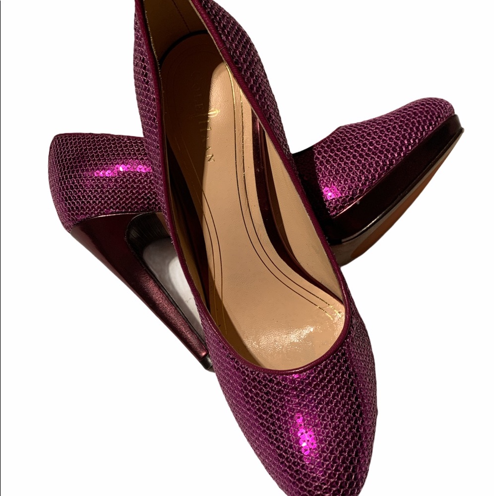 ⭐️Cole Haan Chelsea Purple Sequin Heel Pump⭐️ - Picture 12 of 14